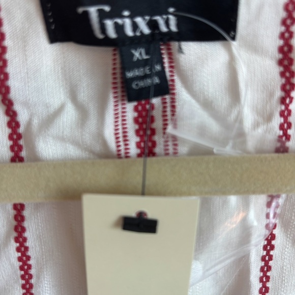 Francescs’s NWT Red and White Striped Peplum Blouse - Picture 4 of 10